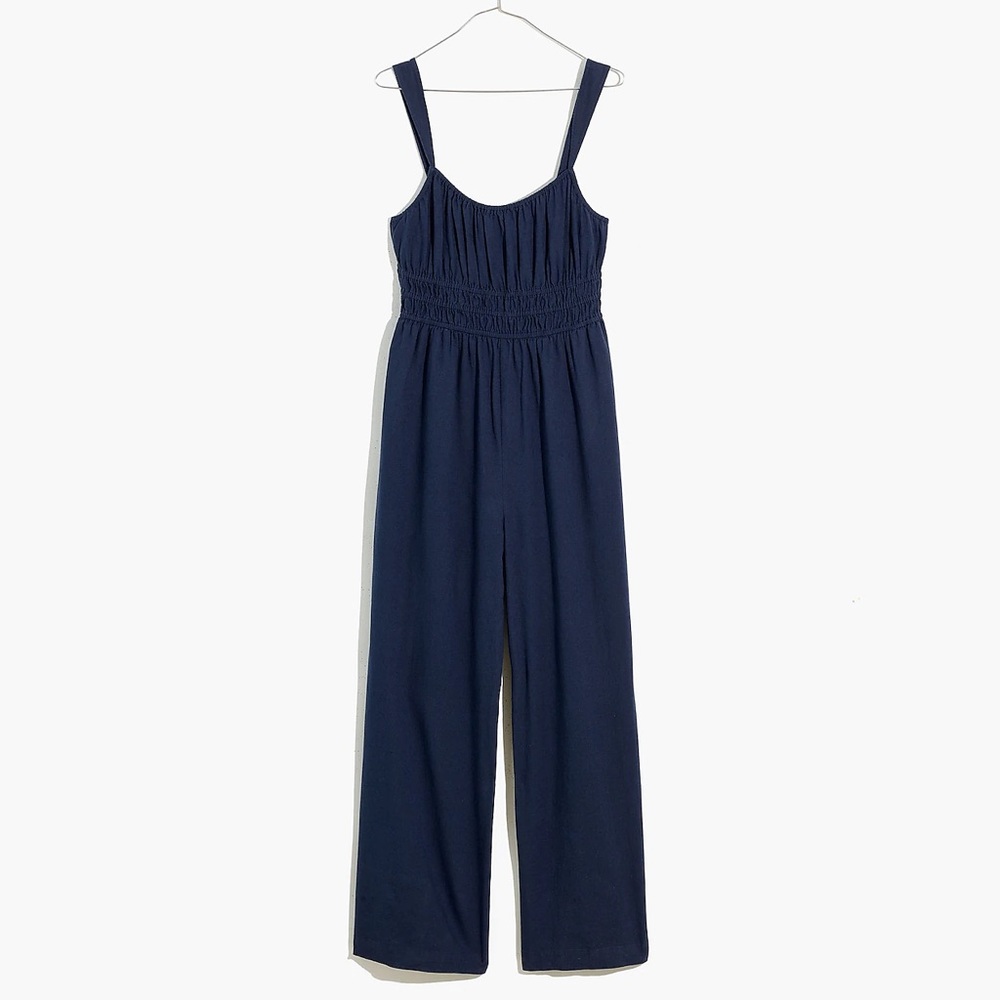 Madewell Linen Blend Navy Jumpsuit SZ L